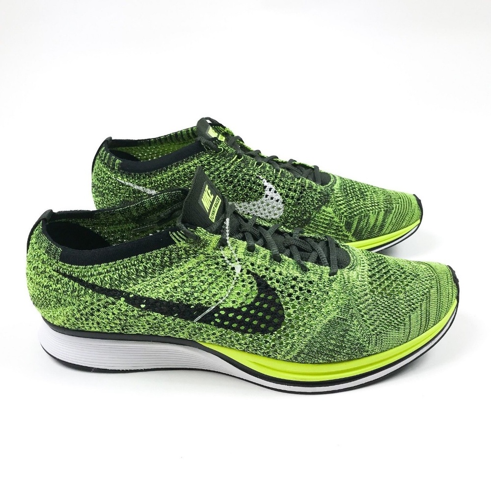 NEW NIKE Flyknit Racer Running Shoes in Volt - Picture 3 of 7